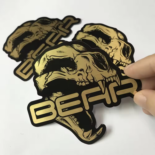 Custom Brushed Gold Stickers