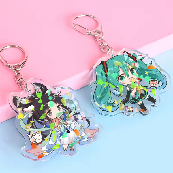 Custom Glass Broken Holography Acrylic Keychain Best DIY Acrylic Charms