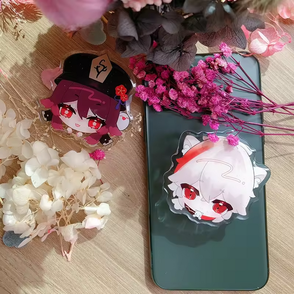 Custom Clear Anime Acrylic Personalized Phone Grip Round Phone Holder